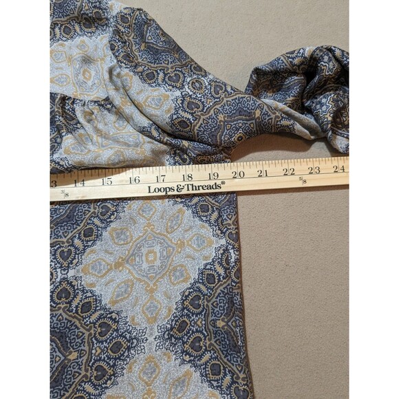 Joie Hartford Tie Neck 3/4 Sleeve Top Blouse in Multi-Color Medallion Silk Sz M - Picture 10 of 11